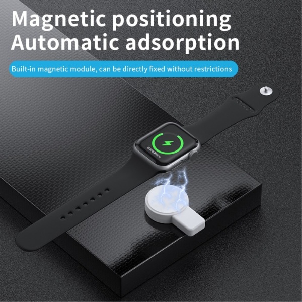 Langaton USB-A nopea magneettinen laturi Apple Watch Series 1-8: White