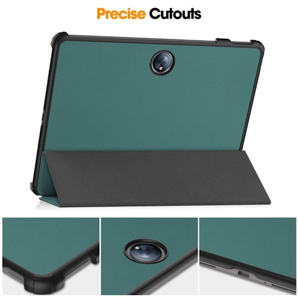 Til OnePlus Pad 2 Tri - fold Stand Wake/Sleep Cover Tabletetui Green