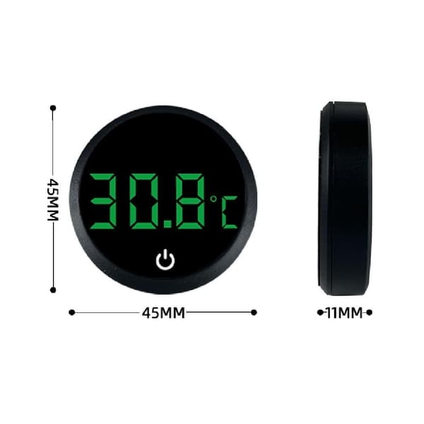 Digitalt akvarietermometer LED-display Akvarium med høj præcisionstemperaturmåler Black