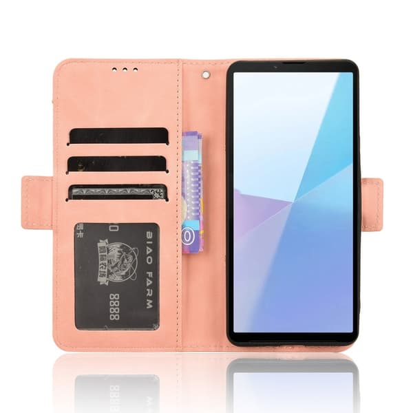 Pengesekk Stativ Telefonveske for Sony Xperia 10 VI Pink