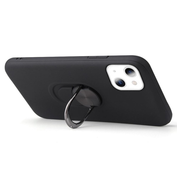 iPhone 13 Pro Finger Ring TPU Hybrid Case -jalusta - musta Black