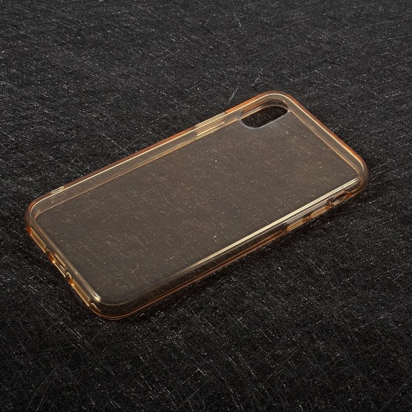 iPhone X Gennemsigtig blød TPU Jelly Cover - Guld Gold