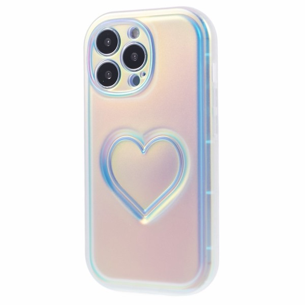 Til iPhone 15 Pro Max Cover Shell TPU 3D-effekt hjerteform Multicolor