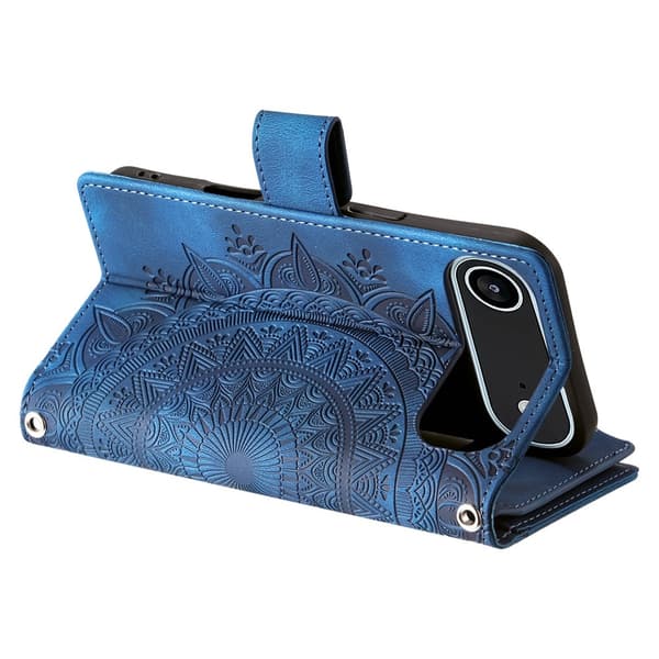 Pungetui kompatibelt med iPhone Air cover etui mandala blomstermønster Blue