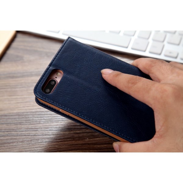 CMAI2 Litchi -lompakkokotelo iPhone 7 Plus -puhelimelle - tummansininen Blue
