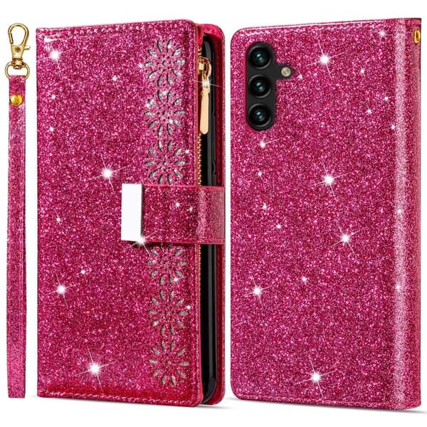 For Samsung Galaxy A26 5G Etui Stjernehimmel Gravert Lommebokdeksel Pink
