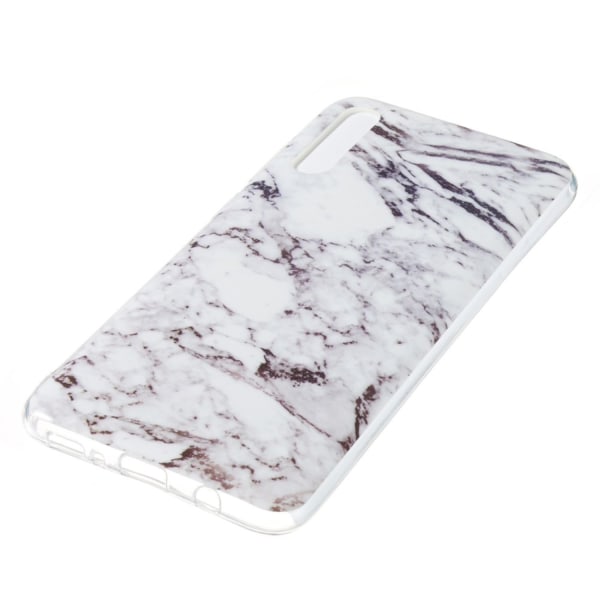 Marble Pattern IMD TPU Soft Back Cover til Samsung Galaxy A70 - S Black