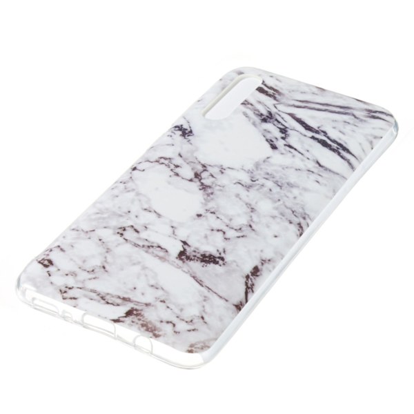 Marble Pattern IMD TPU Soft Back Suojakuori - Samsung Galaxy A70 - Style H Black