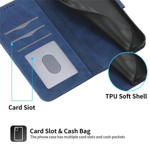 DIERFENG Til Sony Xperia 1 VII Pungcover med Stander og Håndledsrem Blue