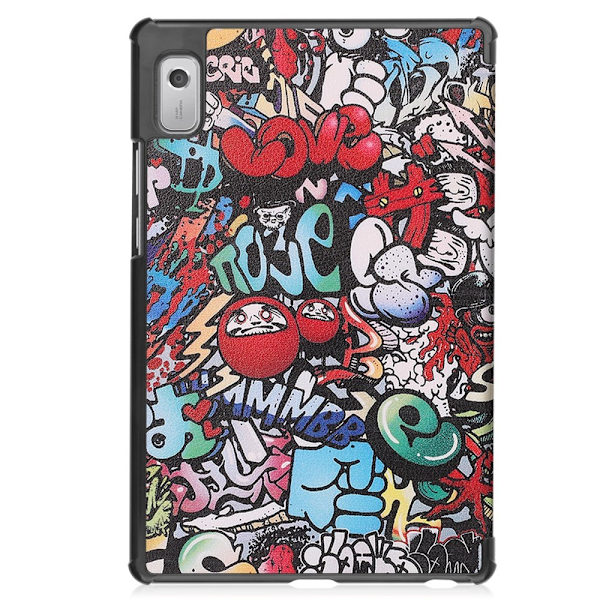 Tri - fold Fodral till Lenovo Tab M9 - Graffiti multifärg