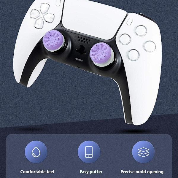 2st Tumgrepp Fingergrepp för Sony PlayStation 5 / 4 thumbstick extender - Vit Vit