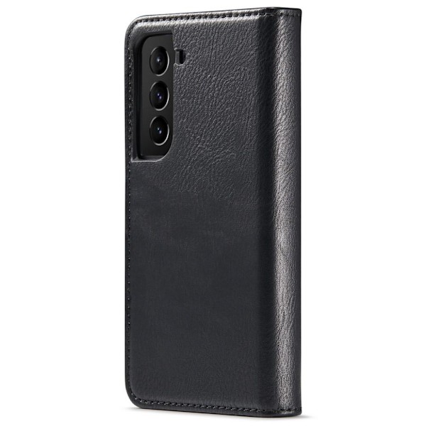 Samsung Galaxy S22 5G DG.MING Split Läder 2 i 1 Plånboksfodral Svart
