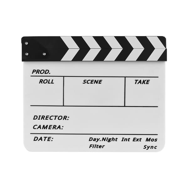 Clapboard Clapping Filmopptak med penn - hvit og svart White