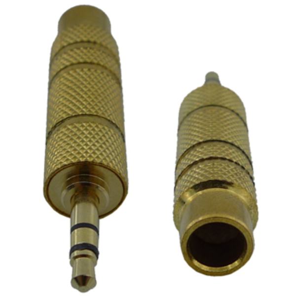 3,5 mm hann til 6,5 mm kvinnelig adapter Gold