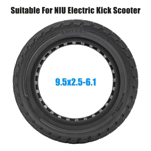Til Niu Elektrisk Scooter 9,5*2,5 - 6,1 Gummidæk Black