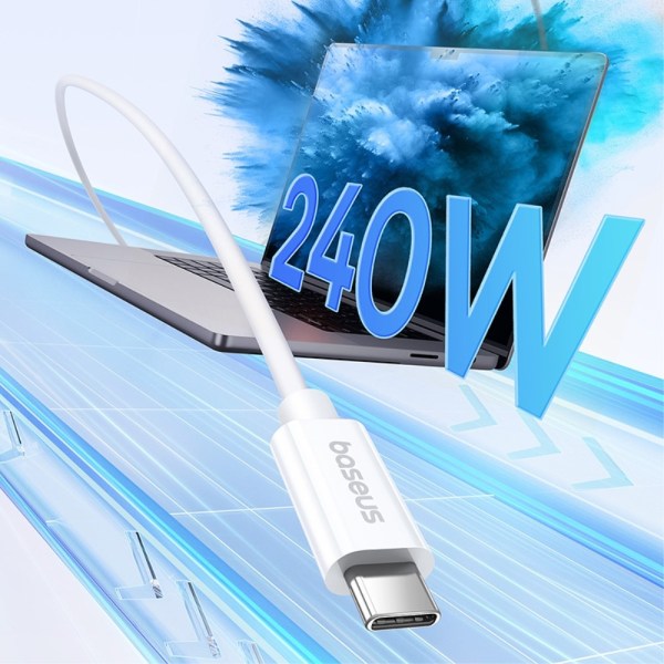 BASEUS Superior 1 M pikalatauskaapeli 240 W USB-C - USB-C White