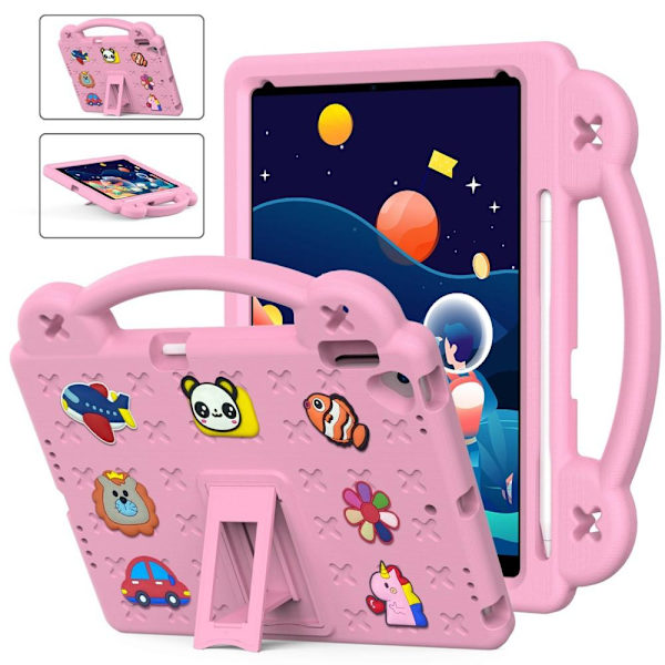 Apple iPad 10.2 2021 2020 2019 Stødsikker EVA-skumstativskal - Lyserød Pink