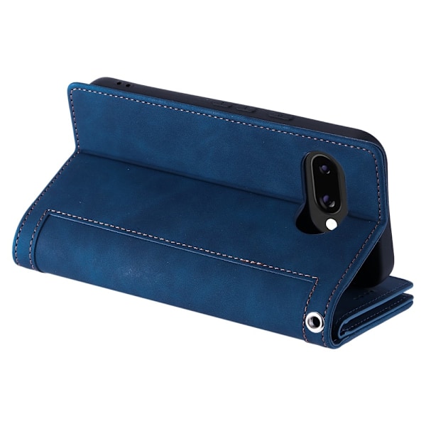 Til Google Pixel 9A Deksel med glidelås og 9 kortspor Blue