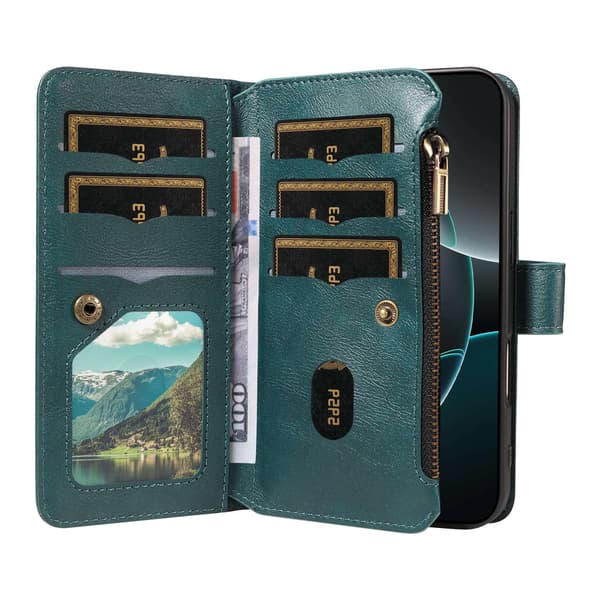 Mandala-präglat Plånboksfodral med Handledsrem till Sony Xperia 1 VIII Grön