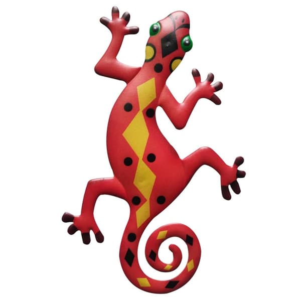 Gecko Lizard - seinätarra puutarhakoriste 13x22cm - PUNAINEN Red
