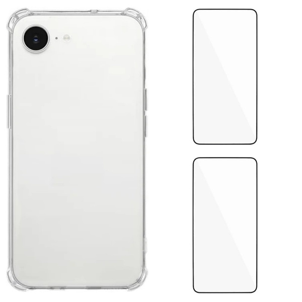 WANLONFENG mobildeksel med skjermbeskytter til iPhone 17e / 16e Transparent