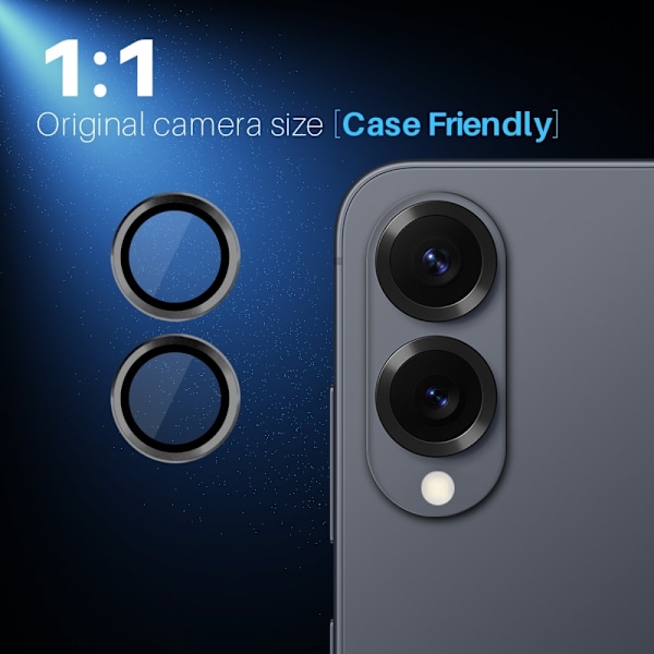 NORTHJO för Samsung Galaxy S25 Edge Härdat Glas Kameralinsskydd Svart