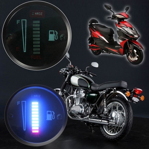Motorcykelmodificeret brændstofmåler 52MM 12V DC Universal LED-s Black