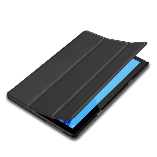 Trifoldet etui med stativ til Huawei MediaPad T5 10 - Sort Black