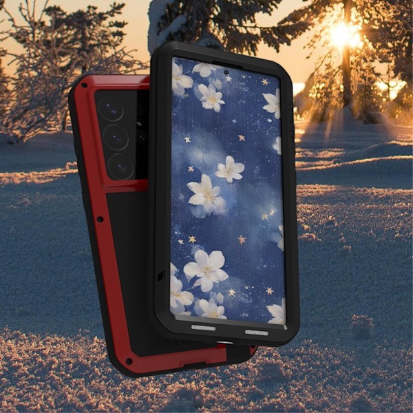 Samsung Galaxy S25+ (Plus) Case Panserbeskyttelse Case Shell + hærdet glas Black