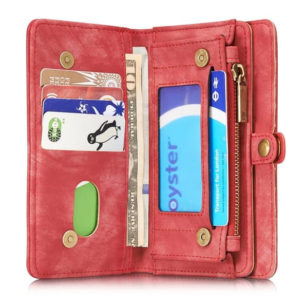 CASEME iPhone 8/7/SE Retro Split Lommebok - cover I Lær - Rød Red