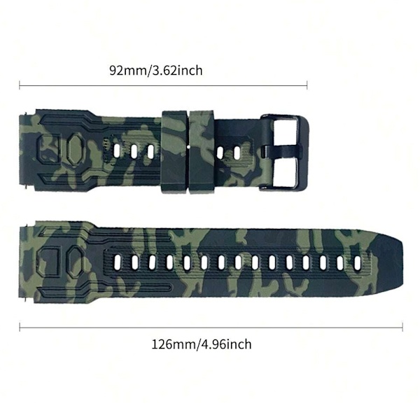 Armbånd til Garmin Fenix ​​​​7 / 7 Pro / 6 / 5 22 mm Silikone - Camouflage sort Black