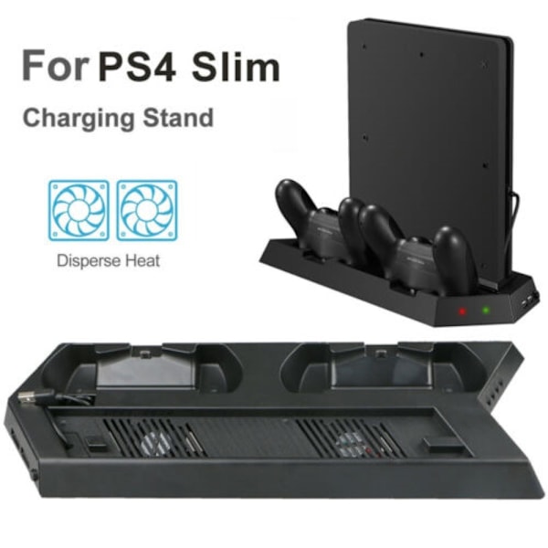 KJH Playstation 4 Slim lataustelineen jäähdytin Black