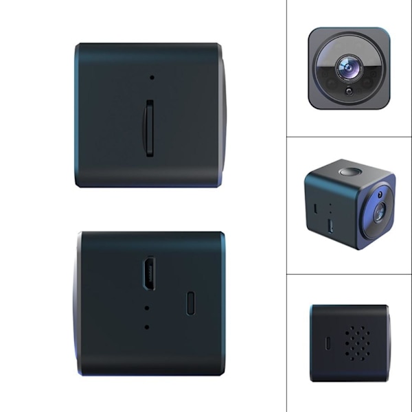 AS02 Mini Spy Camera Wireless Wifi IP Home Security Cam HD 1080P Svart