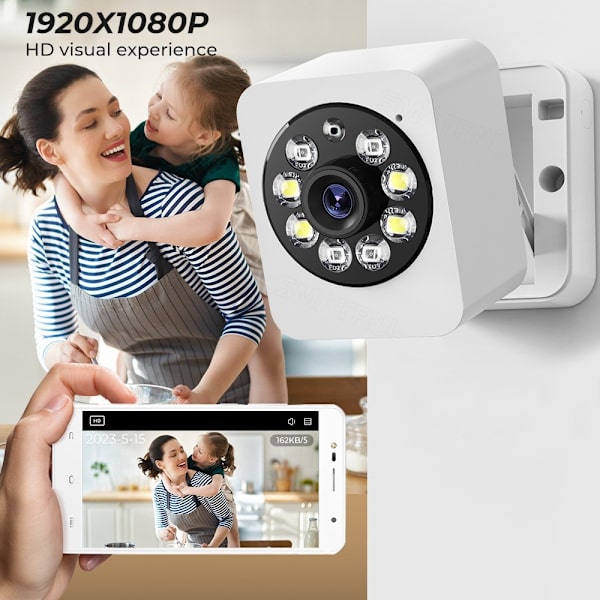 Smart Home Security Human Monitor 1080 HD langaton WiFi-kamera White
