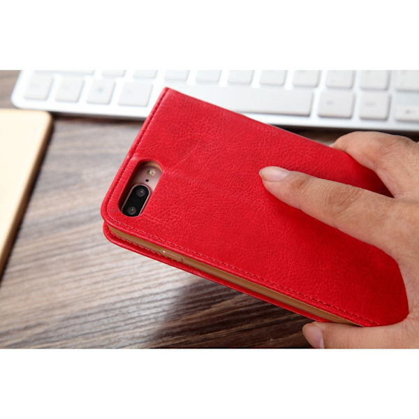 CMAI2 Litchi lommebokveske til iPhone 7 Plus - Rød Red