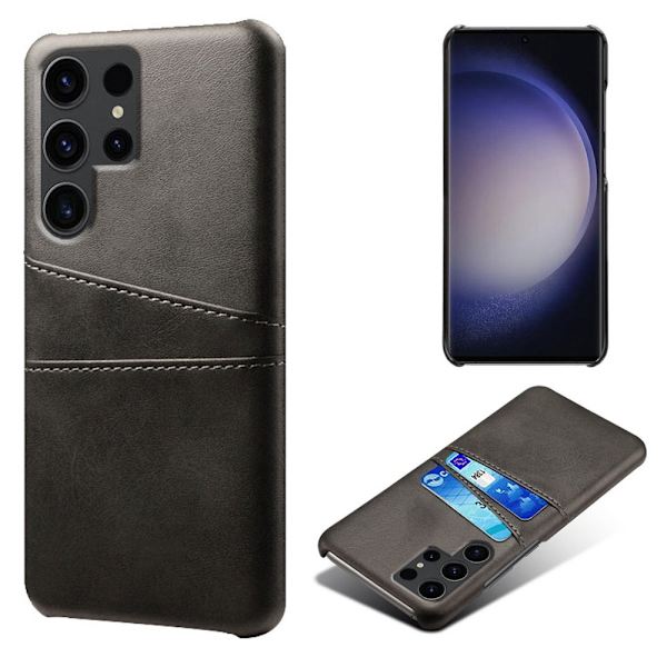 Til Samsung Galaxy S24 Ultra KSQ PU-læderbelagt skal hårdt etui Black