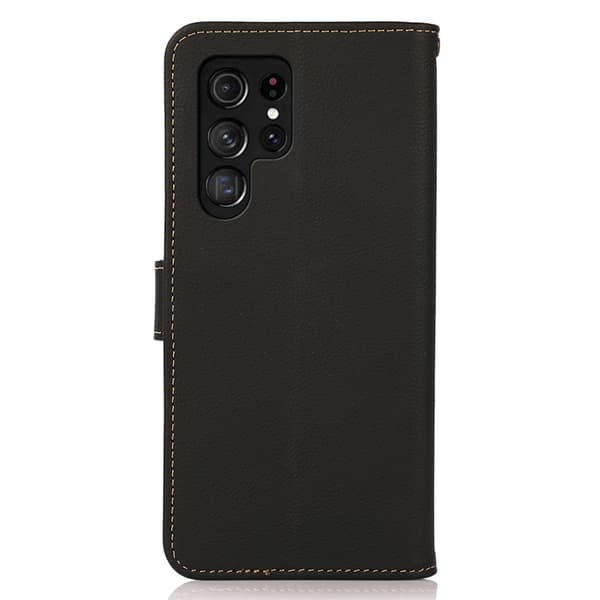 KHAZNEH lær lommebokdeksel til Samsung Galaxy S26 Ultra Black