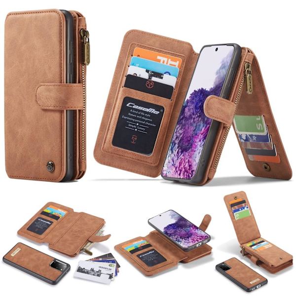 CASEME Samsung Galaxy S20 Plus Retro Lær Lommebok-deksel - Brun Brown