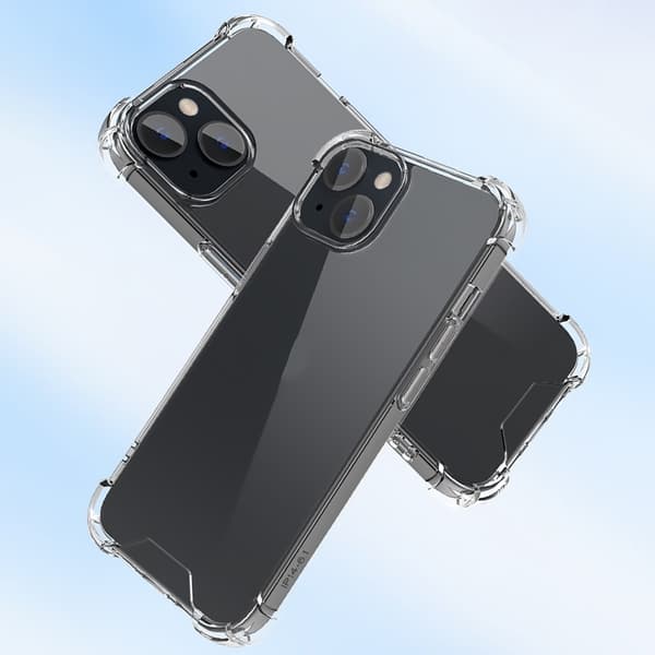 TPU-ramme + akryl bakside mobildeksel for iPhone 15 Transparent