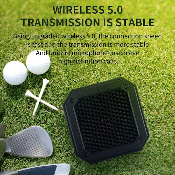 Magnetisk Bluetooth högtalare golfvagn Vattentät subwoofer mikrofon Svart