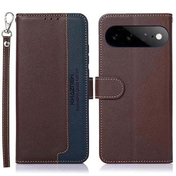 KHAZNEH Lommebokdeksel med Stropp til Google Pixel 11 Pro XL Brown