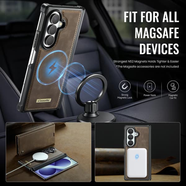 CASEME Telefonfodral med stöd för Samsung Galaxy Z Fold8 Ultra Brun