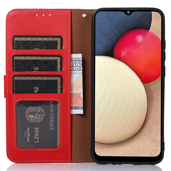 HAZNEH Google Pixel 9A Lompakkokotelo Litchi-kuvio Puhelinkotelo Red