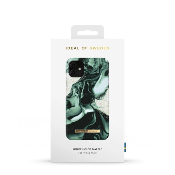 iDeal Of Sweden iPhone 13 skal - Golden Olive Marble Grön