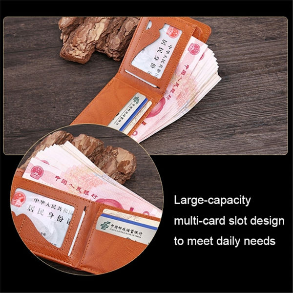 Plånbok Börs 100 dollar sedel Pengar Bifold korthållare - Sort Black