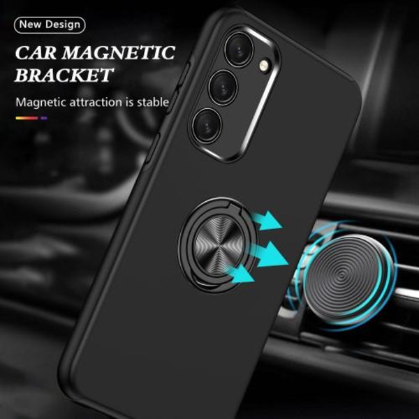 Samsung Galaxy S23 Finger Ring Kickstand Hybrid Case - Svart Black