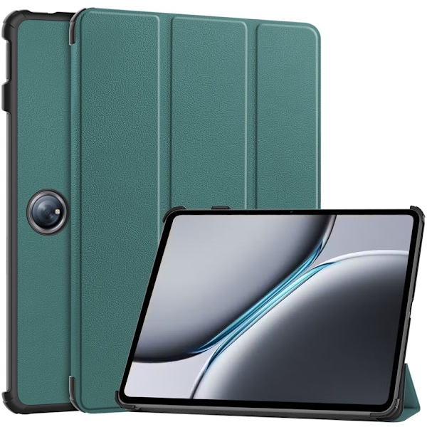 Til OnePlus Pad 2 Tri-fold Stand Wake/Sleep Cover Tabletetui Green