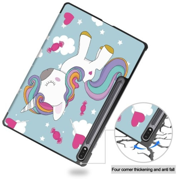 Slim Fit Cover Fodral Till Samsung Galaxy Tab S10+ (S10 Plus) - Unicorn multifärg