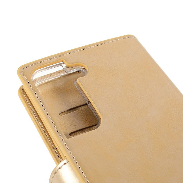 Samsung Galaxy S22 MERCURY GOOSPERY Mansoor Wallet Case - Gold Gold