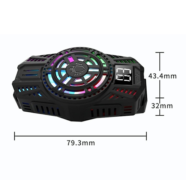 Mobiltelefon Radiator Smartphone Gaming Varmeavledning Kjøler Black